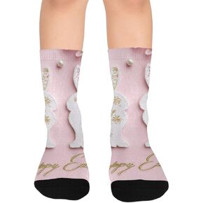 جوارب وردية للتنزه سيرًا على الأقدام باللون الوردي لعيد الفصح - جوارب شتوية حرارية سميكة دافئة للأولاد والبنات للمدرسة، والارتداء اليومي والأنشطة الخارجية in Kuwait