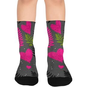 جوارب Pink Heart Fern للمشي لمسافات طويلة - جوارب شتوية حرارية سميكة دافئة للأطفال الصغار للأولاد والبنات للمدرسة، والارتداء اليومي والأنشطة الخارجية in Kuwait