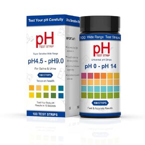 شرائط اختبار الأس الهيدروجيني 0-14 100 قطعة من شرائط اختبار الأس الهيدروجيني العالمية، شرائط الأس الهيدروجيني لاختبار البول واللعاب، شرائط اختبار الأس الهيدروجيني من ورق عباد الشمس لاختبار السوائل والمياه والمختبرات وأحواض السمك والصالات الرياضية وحمامات  in Kuwait