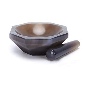 ID: 130 مللي متر مختبر طحن العقيق الطبيعي هاون ومدقة مجموعة القطر الداخلي 130 مللي متر in Kuwait