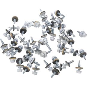 Irfora 300Pcs Carbon Steel Zinc Plated Roofing Screws with Hex Driver Bit, EPDM Washer, Suitable for Iron Panel, Steel Plate, Aluminum Panel, Wood, Plastic Sheet, Composite Board, etc, in Kuwait