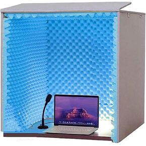 Portable Recording Vocal Post Desktop Sound Enclosure Microphone Sound Enclosure Sound Enclosure for Studio Podcast Singing,Blue-80 * 80cm in Kuwait
