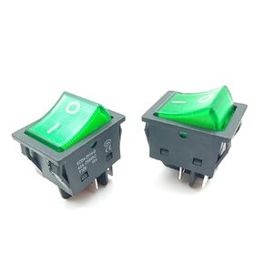 30A 250V KCD4 الروك التبديل DPST 4-pin الأخضر مضيئة 120V الروك تبديل التبديل على قبالة الثقيلة T125-2Pack (الأخضر) in Kuwait