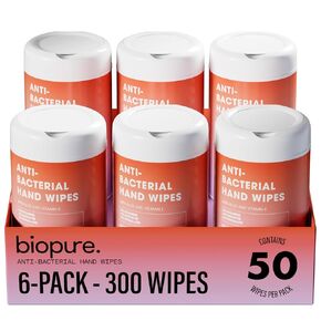 بيوبيور مناديل مبللة لليدين مضادة للبكتيريا معطرة برائحة الفانيليا دريم | مناديل مضادة للبكتيريا بالصبار وفيتامين هـ | علبة مناديل مبللة مقاس 5 × 7 بوصة | خالٍ من البارابين أو الكبريتات أو الفثالات، يقتل 99% من الجراثيم، 50 قيراط in Kuwait