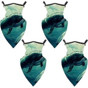 4 Pieces Summer UV Protection Cooling Neck Gaiter Face Clothing Neck Gaiter Mask Scarf Sunscreen Breathable Bandana, Whale in Kuwait