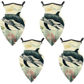 4 قطع غطاء وجه برقبة الحوت للحماية من أشعة الشمس بعامل حماية من أشعة الشمس 50+ قناع وجه للأشعة فوق البنفسجية عاكس للرجال والنساء لصيد الأسماك وركوب الدراجات والمشي لمسافات طويلة in Kuwait