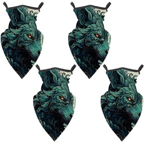 4 Pieces Summer UV Protection Cooling Neck Gaiter Face Clothing Neck Gaiter Mask Scarf Sunscreen Breathable Bandana, Wolf in Kuwait