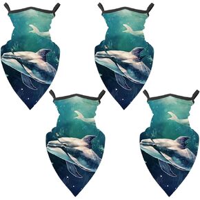 4 قطع من وشاح غطاء الوجه برقبة الحوت، مقاوم للشمس والرياح للتزلج وصيد الأسماك والمشي لمسافات طويلة وركوب الدراجات in Kuwait