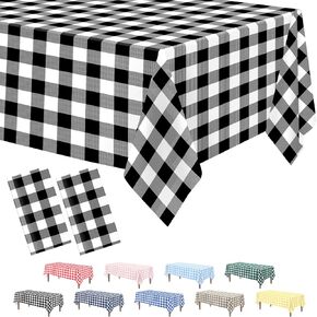 Kopokita 2 حزمة مفرش المائدة القماش القطني الأحمر، 54 × 108 بوصة مفارش المائدة الحمراء والبيضاء متقلب البلاستيك الجدول القماش المتاح أغطية المائدة نزهة لطاولة مستطيلة in Kuwait