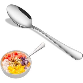 ملعقة شاي من الفولاذ المقاوم للصدأ مقاس 6.7 بوصة، 8 قطع، ملاعق صغيرة آمنة للاستخدام في غسالة الأطباق، ملاعق حلوى فضية للمطبخ، ملاعق صغيرة للمطاعم، الفندق in Kuwait