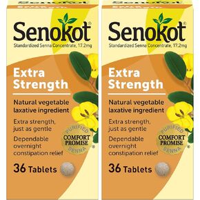 سينوكوت، ملين نباتي طبيعي ذو قوة إضافية لتخفيف الإمساك العرضي طوال الليل، 72 قطعة in Kuwait