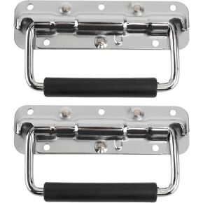 Totority 2pcs Spring Folding Flight Case Handles Chrome Plated 140x80x43mm Instrument and Tool Case Handles for Industrial Equipment in Kuwait