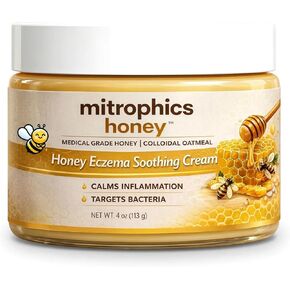 Honey Eczema Soothing Cream for Babies & Kids – Powered by Medical Grade Honey + Colloidal Oatmeal, Steroid-Free Relief for Severe, Itchy, Red, Sensitive Skin, 4 Oz(1pc) in Saudi Arabia