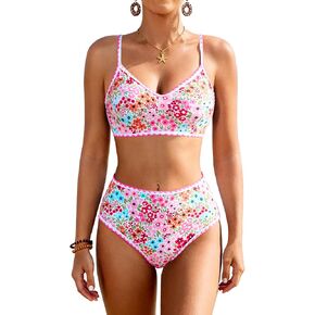 XUNYU عالية الخصر بيكيني مجموعات للنساء البطن التحكم المايوه التغطية الكاملة 2 قطعة ثوب السباحة متواضعة ملابس السباحة لطيف في سن المراهقة in Kuwait