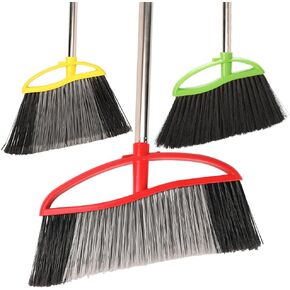 مجموعة مكنسة داخلية وخارجية مكونة من 3 قطع مع شعيرات ناعمة وصلبة، مكنسة زاوية شديدة التحمل للزوايا، مقبض طويل للمرآب والمستودعات والأرضيات الخرسانية والبلاط in Kuwait