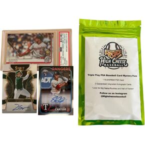 High Cheese Baseball Triple Play Mystery Pack with 1 PSA Graded Card, 2 Autographed Baseball Cards in Kuwait