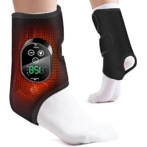 Cordless Ankle Massager with Heat, Foot Massager for Neuropathy, Ankle Heating Pad with Massage, Foot Heating Pad, 6 Heat Levels, 3 Massage Modes, Timer & Auto Shut Off in Kuwait
