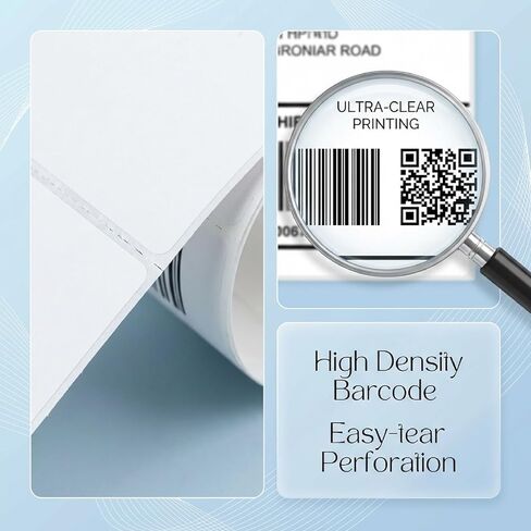 Thermal Direct Shipping Label - 4x6 Inches - 600 Sheets Fanfold Perforated 1 Stack - Waterproof - Compatible with Zebra Rollo Brother Printers - Commercial Grade in Saudi Arabia