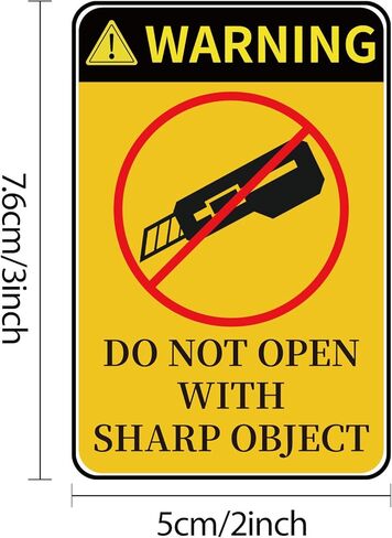 80 PCS Do Not Open with Sharp Object Industrial Warning Labels, Self-Adhesive Special Handling Shipping Pallet Caution Stickers for Shipping, Handling, Packing, Moving, 2x3 Inch in Saudi Arabia