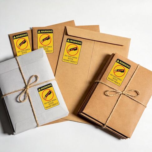 80 PCS Do Not Open with Sharp Object Industrial Warning Labels, Self-Adhesive Special Handling Shipping Pallet Caution Stickers for Shipping, Handling, Packing, Moving, 2x3 Inch in Saudi Arabia