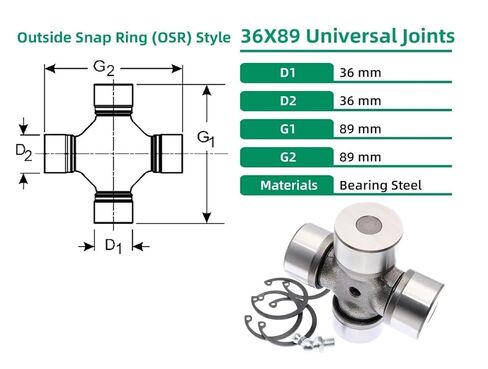 1piece U-Joints 36x89mm Universal Joints Bearings Engine Parts in Saudi Arabia