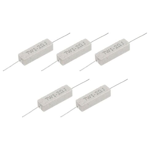 MECCANIXITY 20 أوم مقاوم الأسمنت السيراميكي، 7 وات مجموعة مقاوم الأسمنت الأفقي للمعدات الصوتية 5% لمحولات الطاقة ومحولات الطاقة ولوحة دائرة مقسم التردد (حزمة من 5) in Kuwait