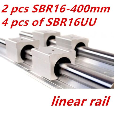 المهنية 2 قطعة SBR16 L 400 مللي متر الخطي تحمل القضبان + 4 قطعة SBR16UU كتل الحركة الخطية in Saudi Arabia