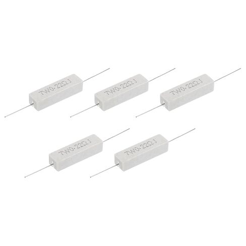 MECCANIXITY 20 Ohm Ceramic Cement Resistor, 7W Power Wirewound Horizontal Cement Resistor Kit Tolerance 5% for Audio Equipment Power Adapters Frequency Divider Circuit Board(Pack of 5) in Saudi Arabia