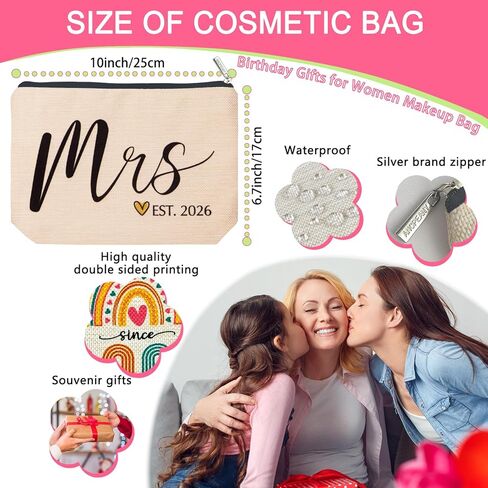 ancpeany Wedding Bridal Shower Gifts for Bride To Be 2025, Future Mrs Makeup Bag, Bachelorette Party favors Accessories, Wifey Engagement Gifts for Women, Small Cosmetic Travel Pouch in Kuwait