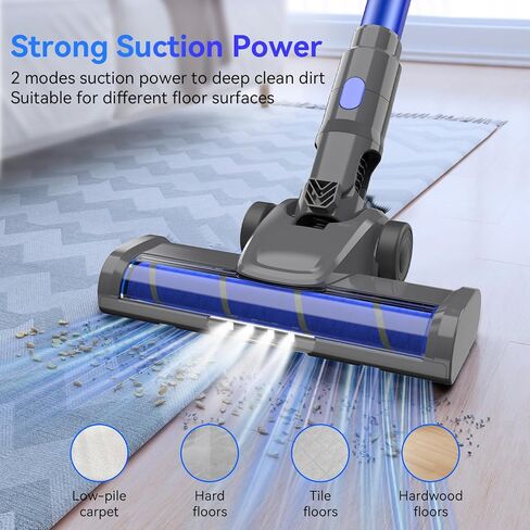 Cordless Vacuum Cleaner, 10 in 1 Powerful Suction Lightweight Vacuum Cleaner for Home, 45Mins Detachable Battery with LED Display Self-Standing Stick Vacuum for HardFloor/Carpet/Pet Hair in Saudi Arabia
