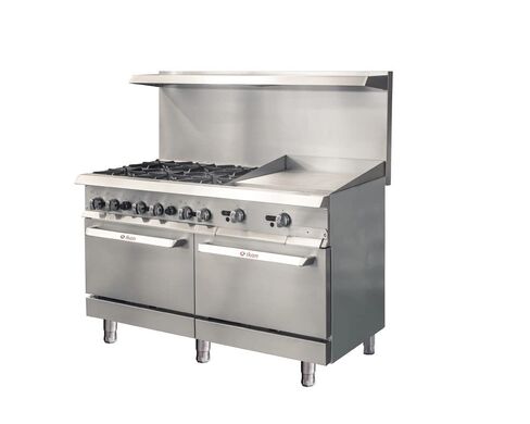 IKON IR-6B-24TG-60 60' 6 Burner and 24' Griddle Commercial Gas Stove with Two Static Ovens in Saudi Arabia