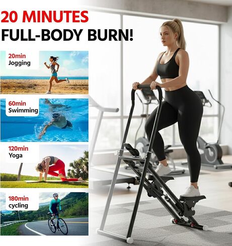 جهاز ستاير ستيبر لممارسة التمارين الرياضية المنزلية، إصدار جديد صغير الحجم قابل للطي مع زنبرك هادئ ممتص للصدمات، مقاومة قابلة للتعديل، قبضة إسفنجية طويلة، ستايرماستر لمعدات تمرين الجسم بالكامل in Kuwait