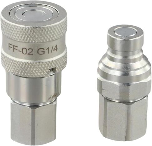Hydraulic Quick Coupler Connector Set with Valve for NPT14 NPT38 NPT12 NPT34 Rust White Zinc Treatment((G3percent8)) in Saudi Arabia