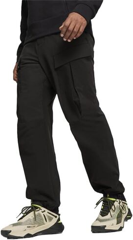PUMA Mens Seasons Cargo Pants Hiking Casual Cargo Drawstring - Black in Saudi Arabia