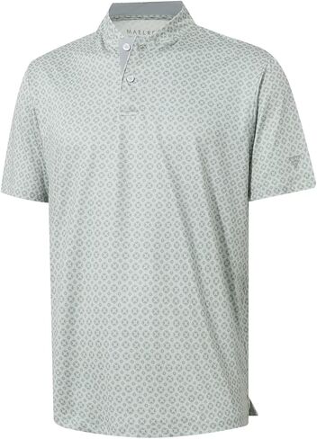 M MAELREG Golf Shirts for Men Collarless Performance Dry Fit Stretch Henley Casual Printed Mens Polo Shirts Short Sleeve in Saudi Arabia