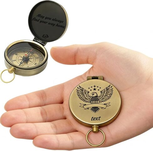 Custom Photo Compass Personalized Brass Compass with Picture Text for Men Fathers Boyfriends Son Graduations Father's Day Anniversaries Travel Souvenirs in Saudi Arabia