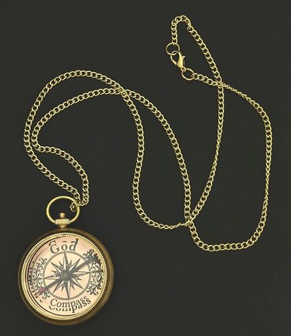 بوصلة جيب نحاسية منقوشة بالكتاب المقدس - "سأرشدك" مزمور 32: 8 | هدية دينية للرجال والأولاد in Kuwait