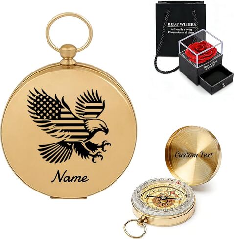 Custom Compass with Text Personalized Engraved Brass Compass Gift for Men Husbands Boyfriends Groomsmen Sons Ideal for Father's Day ChristmasGraduation Season in Saudi Arabia