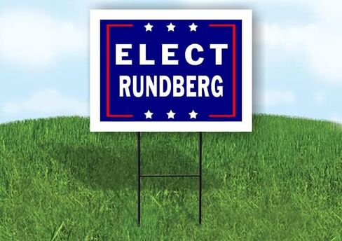 ELECT RUNDBERG - Single Sided Yard Sign Road Sign with Stand - Driveway Signs for Street, Lawn, Block, House, Real Estate - Yard Signs, Custom Sign, Personalized Signage - 18" x 24" in Saudi Arabia