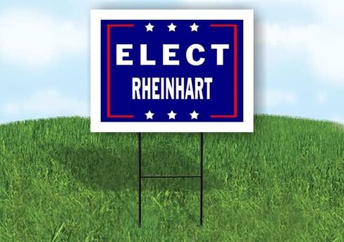 ELECT RHEINHART - لافتة طريق من جانب واحد مع حامل - لافتات الممر للشارع، العشب، المبنى، المنزل، العقارات - لافتات الفناء، لافتة مخصصة، لافتات شخصية - 18 بوصة × 24 بوصة in Saudi Arabia