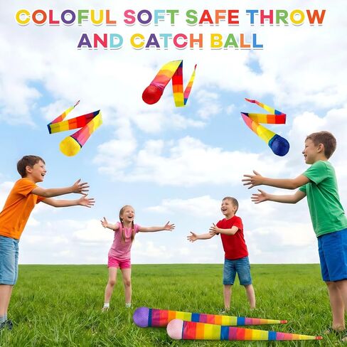 18 قطعة من كرات الرمي والالتقاط مقاس 37.4 بوصة مع ذيل قوس قزح، كرات مذنب رياضية ناعمة، ألعاب ملونة كبيرة الحجم للأطفال والكبار، معدات بدنية للأماكن المغلقة والمفتوحة، والفصول المدرسية، وألعاب الشاطئ الممتعة in Kuwait
