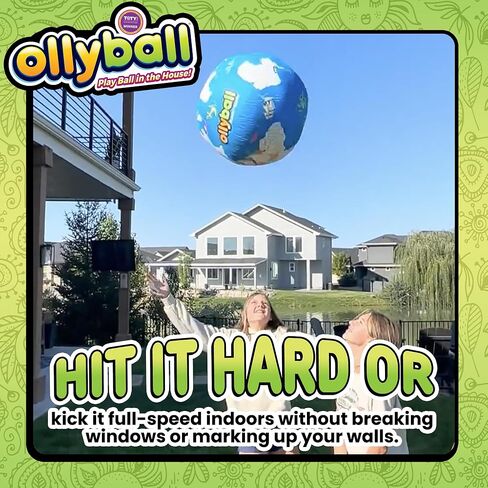 Ollyball Planet Earth 22" Mega – Large Bouncy Ball for Kids Indoor and Outdoor Play – Giant Inflatable Ball for Exercise – STEAM Accredited Colorable World Map with 24-Page Lesson Plan in Kuwait
