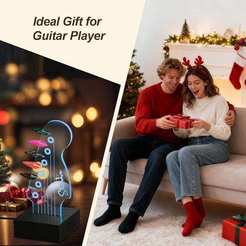 LED Guitar Pick Holder with 7 Color Changing Light, USB Powered Guitar Pick Storage Display Stand, Holds 6 Picks, Guitar Room Decor Night Light, Guitar Gifts for Men, Musicians, Guitar Players in Saudi Arabia