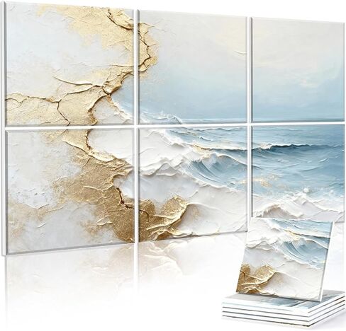 لوحات حائط صوتية من JBER، لوحات صوتية فنية مقاس 47.2 × 27 بوصة، لوحات صوتية زخرفية، لوحات فنية جدارية ممتصة للصوت، لوحات حائط صوتية للاستوديو والمنزل وغرفة المعيشة (تصفح مذهب) in Kuwait