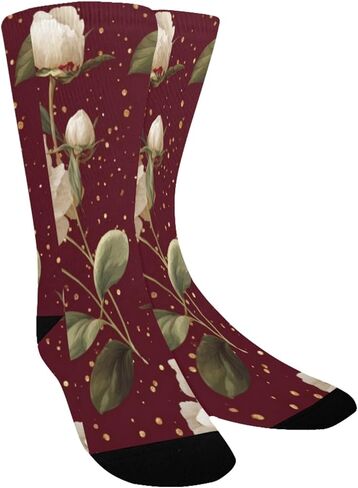 جوارب الفاوانيا للمشي لمسافات طويلة باللون الأحمر والأبيض - جوارب شتوية حرارية سميكة دافئة للأطفال الصغار للأولاد والبنات للمدرسة، والارتداء اليومي والأنشطة الخارجية in Kuwait