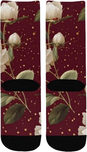 جوارب الفاوانيا للمشي لمسافات طويلة باللون الأحمر والأبيض - جوارب شتوية حرارية سميكة دافئة للأطفال الصغار للأولاد والبنات للمدرسة، والارتداء اليومي والأنشطة الخارجية in Kuwait