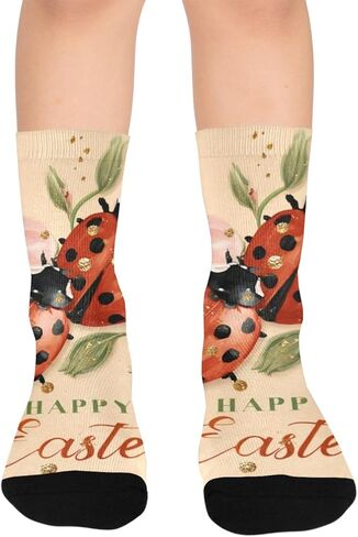 جوارب ربيعية غريبة الأطوار للتنزه سيرًا على الأقدام لعيد الفصح - جوارب شتوية حرارية سميكة دافئة للأولاد والبنات للمدرسة، والارتداء اليومي والأنشطة الخارجية in Kuwait