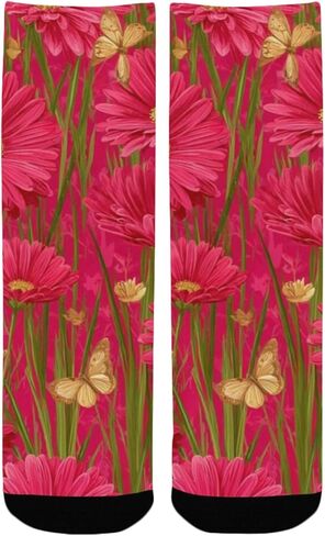 جوارب جربر فراشات حمراء للمشي لمسافات طويلة - جوارب شتوية حرارية سميكة دافئة للأولاد والبنات للمدرسة، والارتداء اليومي والأنشطة الخارجية in Kuwait