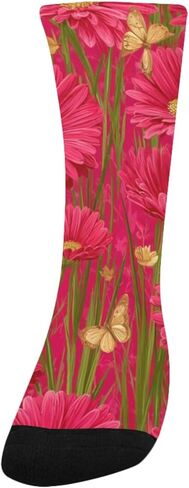 جوارب جربر فراشات حمراء للمشي لمسافات طويلة - جوارب شتوية حرارية سميكة دافئة للأولاد والبنات للمدرسة، والارتداء اليومي والأنشطة الخارجية in Kuwait