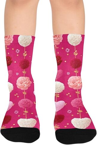 جوارب رومانسية بوم بوم للمشي لمسافات طويلة - جوارب شتوية حرارية سميكة دافئة للأطفال الصغار للأولاد والبنات للمدرسة، والارتداء اليومي والأنشطة الخارجية in Kuwait